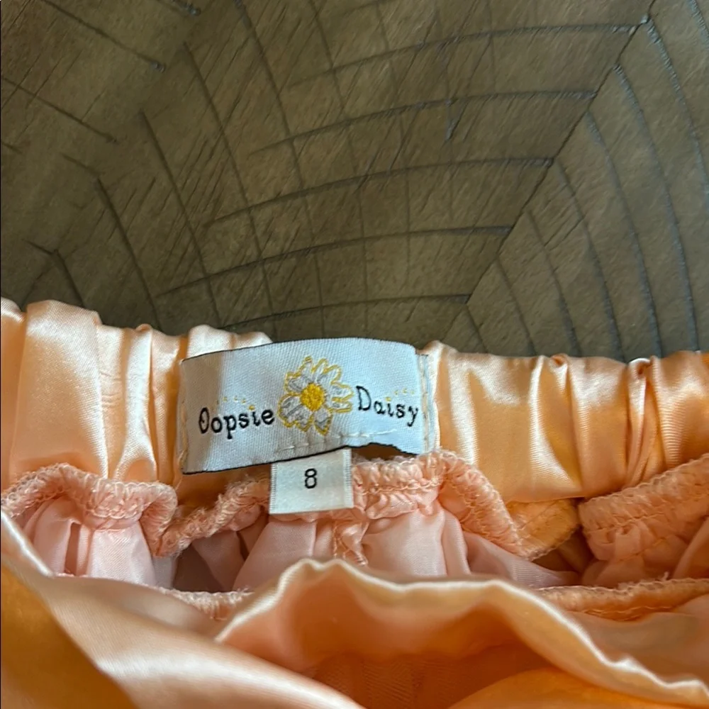 Peach Pink Satin Tulle Girls Dressy Skirt Formal Dress Up